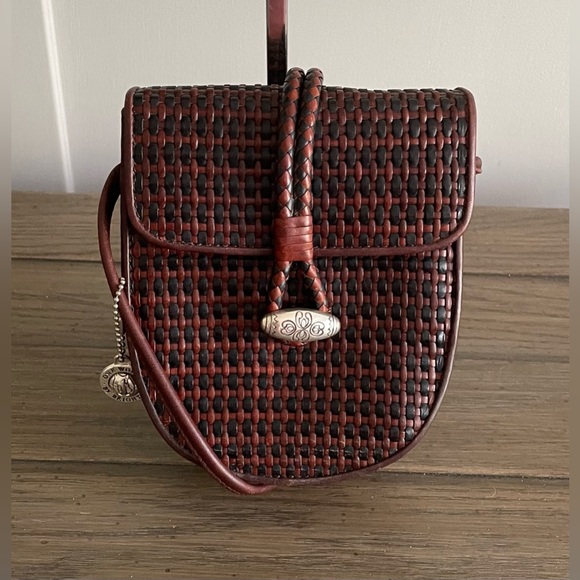 Brighton Handbags - EUC, Brighton One World, Brown Woven Leather Crossbody